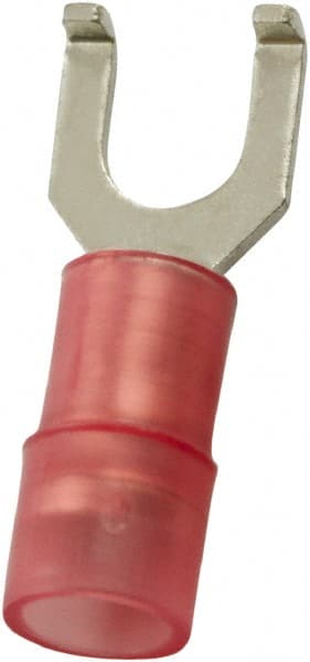 Flanged Fork Terminal: Red, Nylon, Partially Insulated, #10 Stud, Crimp MPN:ZFSNYD1-5