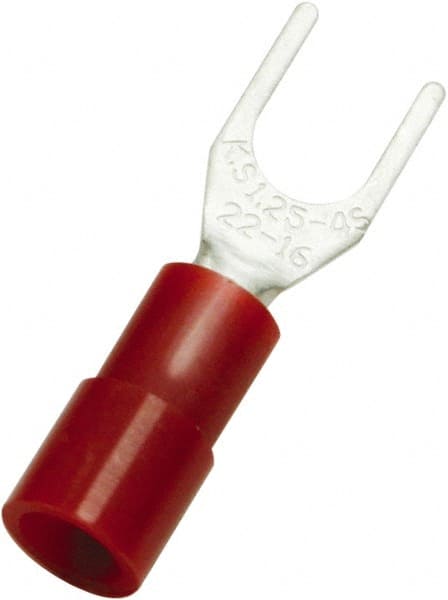 Standard Fork Terminal: Red, Nylon, Partially Insulated, #6 Stud, Crimp MPN:ZSNYDL1-3.7