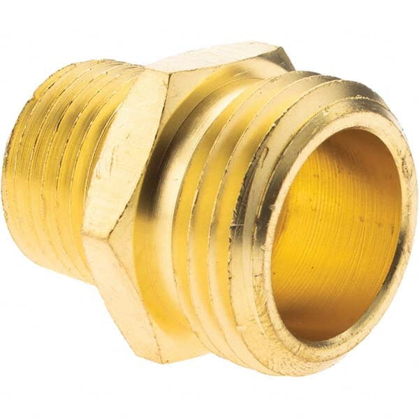 Garden Hose Adapter: Male Hose to Male Pipe, 3/4 x 1/2