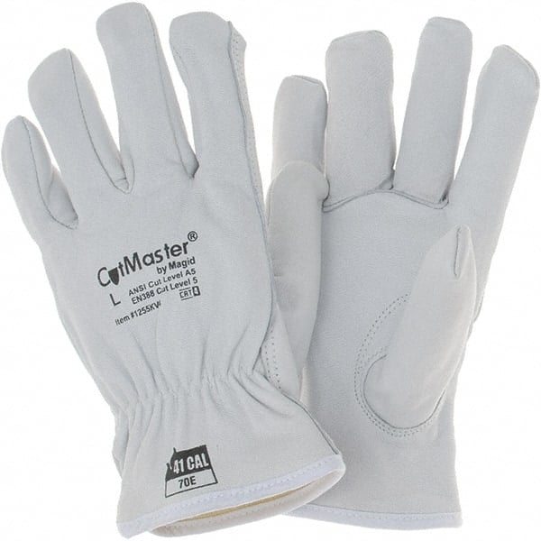 Cut, Puncture & Abrasive-Resistant Gloves: Size L, ANSI Cut A5, ANSI Puncture 4, Goatskin MPN:1255KV4L
