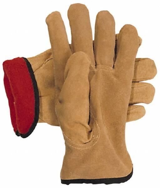 Gloves: Size L, Fleece-Lined, Cowhide MPN:L665L