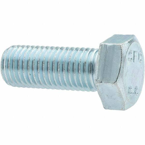 Hex Head Cap Screw: M20 x 2.50 x 50 mm, Grade 8.8 Steel, Zinc-Plated MPN:42206