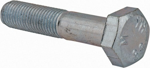 Hex Head Cap Screw: M10 x 1.25 x 50 mm, Grade 8.8 Steel, Zinc-Plated MPN:815081PS