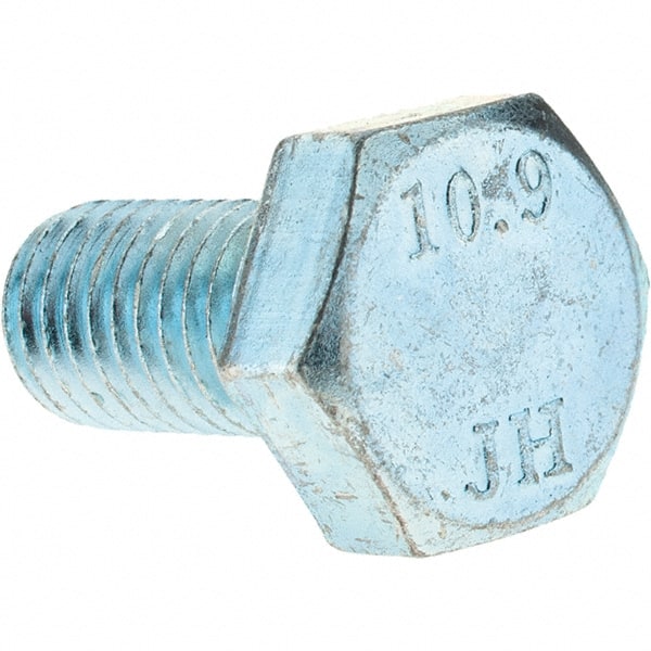 Hex Head Cap Screw: M10 x 1.50 x 20 mm, Grade 10.9 Steel, Zinc-Plated MPN:C90401