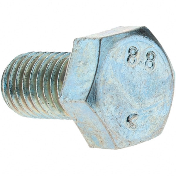 Hex Head Cap Screw: M7 x 1.00 x 12 mm, Grade 8.8 Steel, Zinc-Plated MPN:MP42045