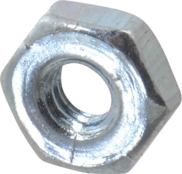 Hex Nut: #2-64, Steel, Zinc-Plated MPN:02FNH