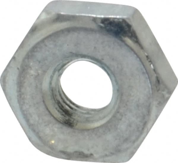 Hex Nut: #6-40, Steel, Zinc-Plated MPN:06FNH