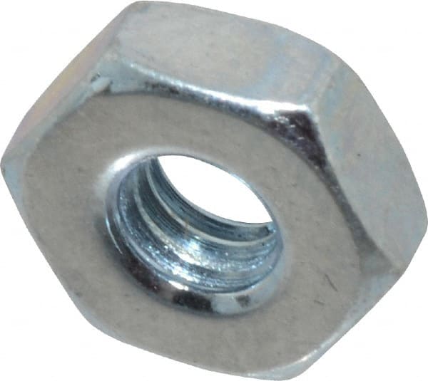 Hex Nut: #8-36, Steel, Zinc-Plated MPN:08FNH