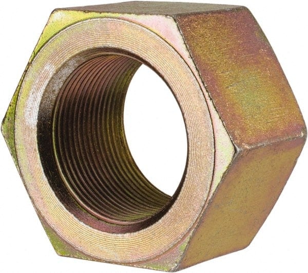 Hex Nut: 1-3/4 - 12, Grade 8 Steel, Zinc Yellow Dichromate Finish MPN:306105BR