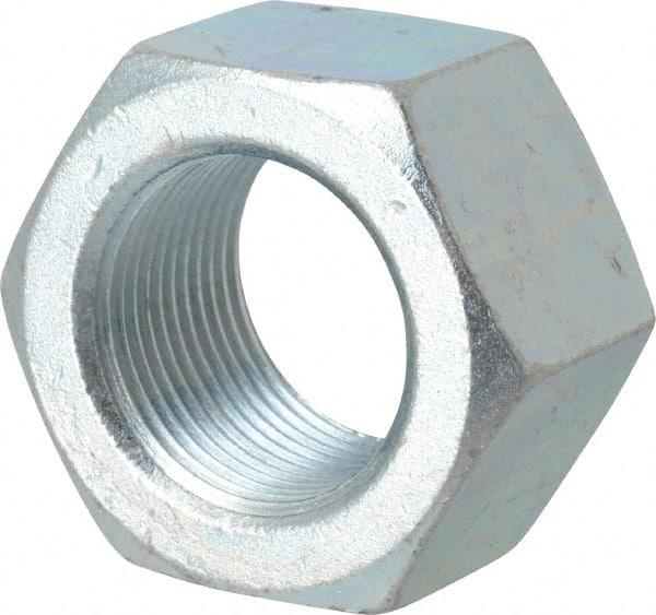 Hex Nut: 1-1/4 - 12, Grade 5 Steel, Zinc Clear Finish MPN:-31220-11/4