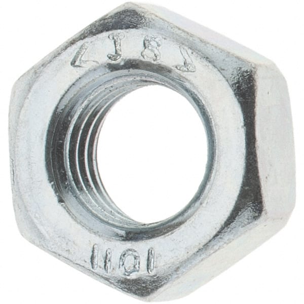 Hex Nut: M8 x 1.25, Class 10 Steel, Zinc-Plated MPN:44187