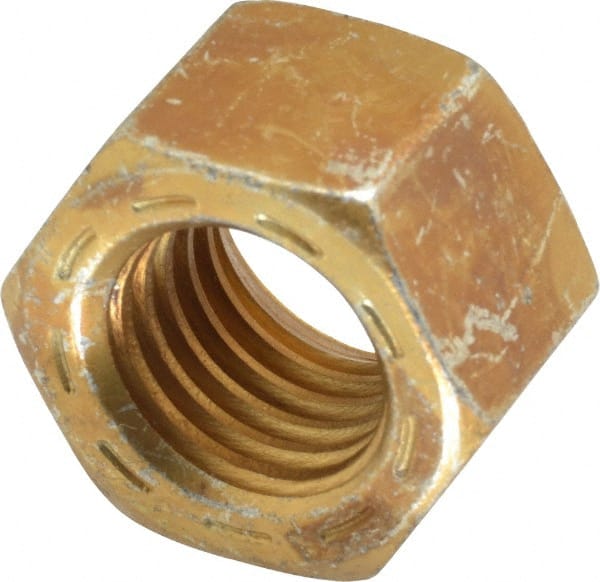Hex Nut: 3/4-10, Grade L9 Steel, Zinc Yellow Dichromate Cad & Waxed Finish MPN:444016BR