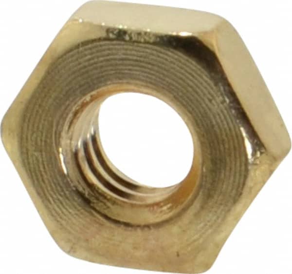 Hex Nut: #8-32, Brass, Uncoated MPN:91604