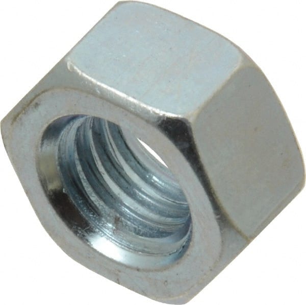 Hex Nut: 7/16-14, Grade 2 & Grade A Steel, Zinc-Plated MPN:C6072