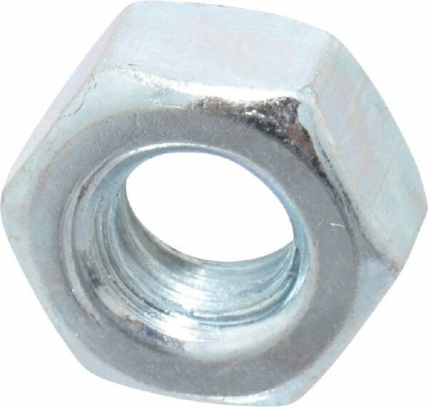 Hex Nut: 1/4-20, Grade A Steel, Zinc Clear Finish MPN:HNI20250-10LBBX