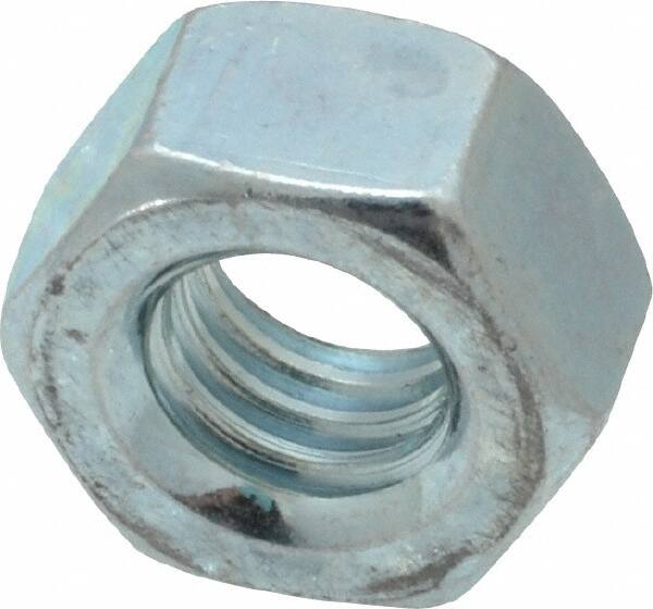 Hex Nut: 5/16-18, Grade A Steel, Zinc Clear Finish MPN:HNI20310-10LBBX