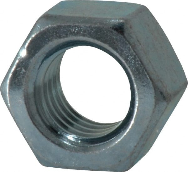 Hex Nut: 1/2-13, Grade A Steel, Zinc Clear Finish MPN:HNI20500-10LBBX