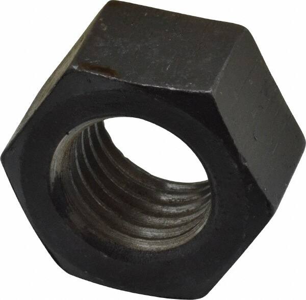 Hex Nut: 1-1/8 - 7, Grade 2 & Grade A Steel, Uncoated MPN:HNI2112-010BX