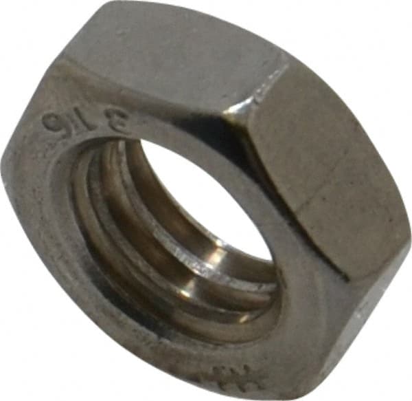 Hex Nut: 3/8-16, Grade 316 Stainless Steel, Uncoated MPN:1880