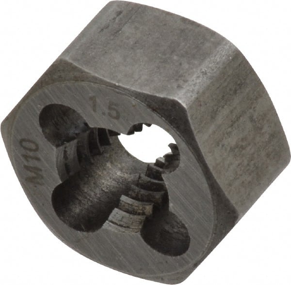 Hex Rethreading Die: M10x1.5, Right Hand, Carbon Steel MPN:364-0104