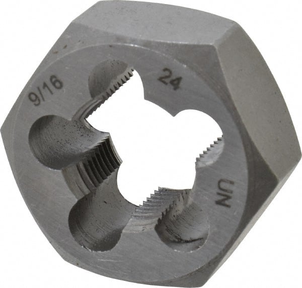 Hex Rethreading Die: 9/16-24, Right Hand, Carbon Steel MPN:365-1048