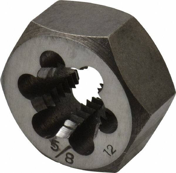 Hex Rethreading Die: 5/8-12 Thread, Right Hand, Carbon Steel MPN:365-1050