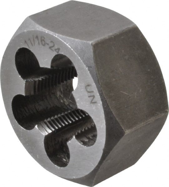 Hex Rethreading Die: 11/16-24, Right Hand, Carbon Steel MPN:365-1058