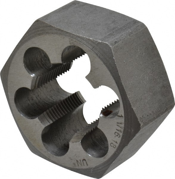 Hex Rethreading Die: 1-1/16-18, 1