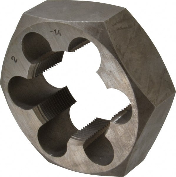 Hex Rethreading Die: 2-14 Thread, Right Hand, Carbon Steel MPN:365-2014