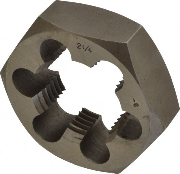 Hex Rethreading Die: 2-1/4 - 6 Thread, Right Hand, Carbon Steel MPN:365-2163