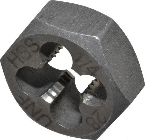 Hex Rethreading Die: 1/4-28, Right Hand, High-Speed Steel MPN:367-0162