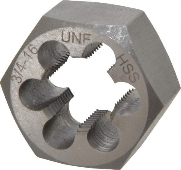 Hex Rethreading Die: 3/4-16, Right Hand, High-Speed Steel MPN:367-0482