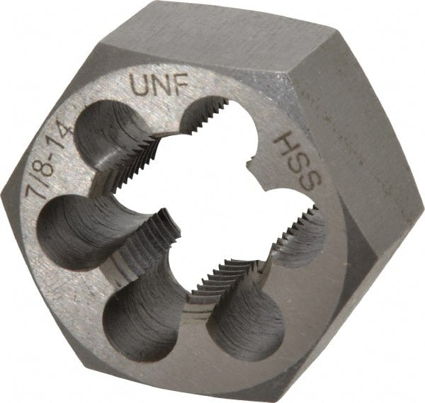 Hex Rethreading Die: 7/8-14, Right Hand, High-Speed Steel MPN:367-0562