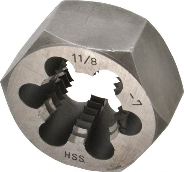 Hex Rethreading Die: 1-1/8-7, 1