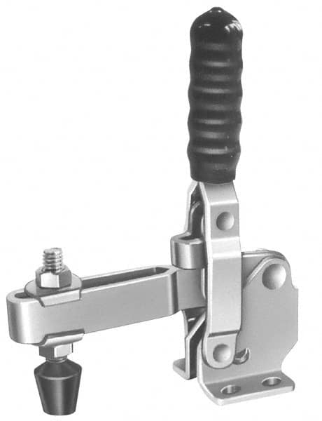 Manual Hold-Down Toggle Clamp: Vertical, 200 lb Capacity, Solid Bar, Flanged Base MPN:GH-12060