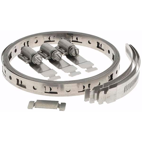 Hose Clamp Kits, Includes: 8.5 Feet of Perforated Band, 3 Screw Housings, 3 Slotted Fasteners and 3 Band Splices  MPN:BD24172