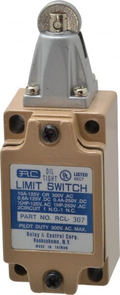 General Purpose Limit Switch: SPDT, NC, Roller Plunger, Top MPN:RCL-307