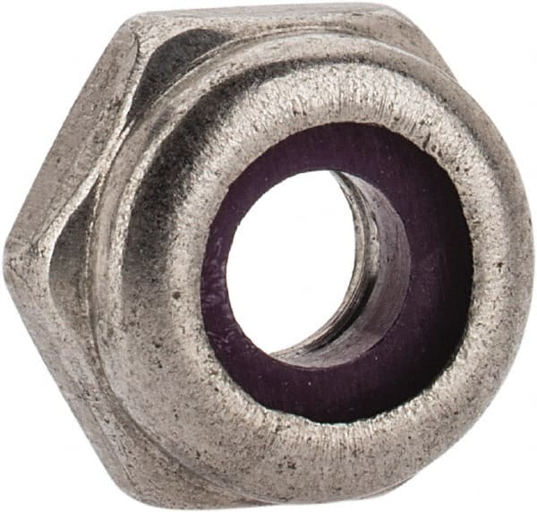 Hex Lock Nut: Insert, Nylon Insert, Grade 18-8 Stainless Steel, Uncoated MPN:1-THN-10C