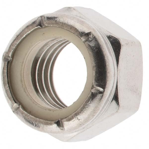 Hex Lock Nut: Insert, Nylon Insert, 7/16-14, Grade 316 Stainless Steel MPN:30637