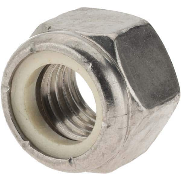 Hex Lock Nut: Insert, Nylon Insert, 5/8-11, Grade 316 Stainless Steel, Uncoated MPN:30639