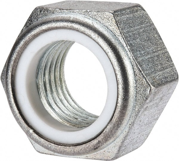 Hex Lock Nut: Insert, Nylon Insert, Grade Class 10 Steel, Zinc-Plated MPN:312800PS