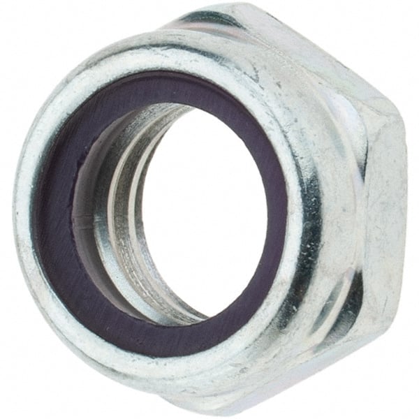 Hex Lock Nut: Insert, Nylon Insert, 7/16-14, Grade 2 Steel, Zinc-Plated MPN:34028