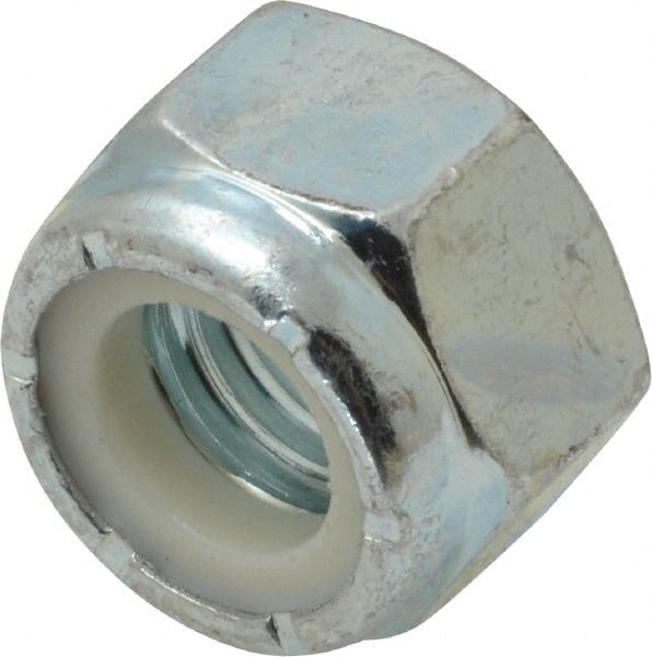 Hex Lock Nut: Insert, Nylon Insert, 9/16-12, Grade 2 Steel, Zinc-Plated MPN:-34276-1