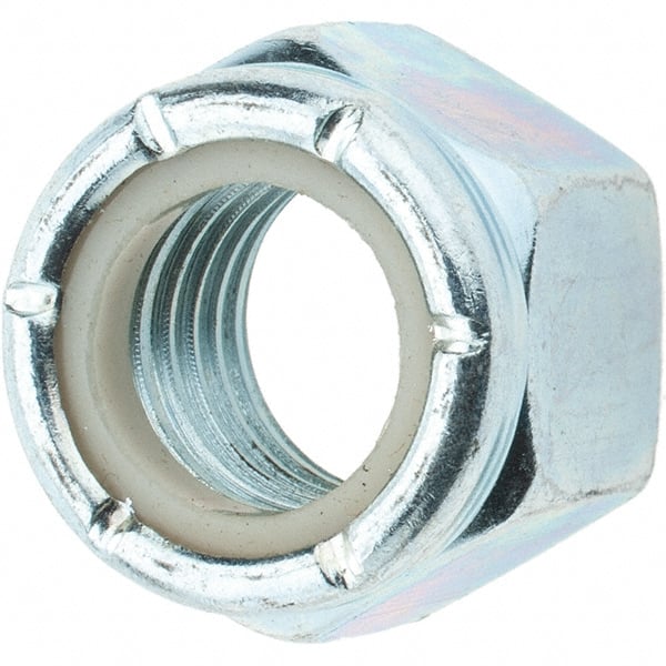 Hex Lock Nut: Insert, Nylon Insert, 3/4-10, Grade 2 Steel, Zinc-Plated MPN:34278