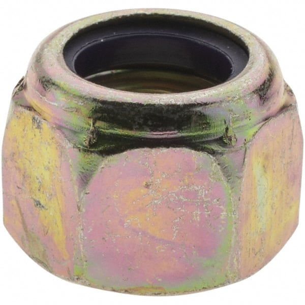 Hex Lock Nut: Insert, Nylon Insert, 1/2-20, Grade 8 Steel, Zinc Yellow Dichromate Finish MPN:39665