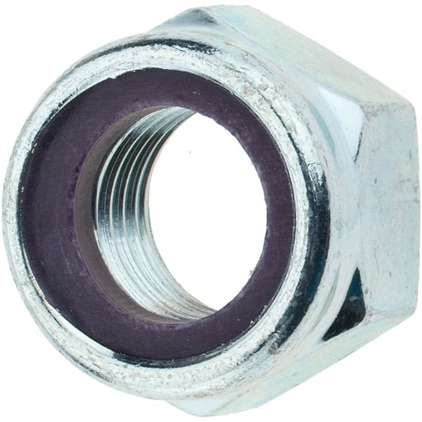 Hex Lock Nut: Insert, Nylon Insert, Grade Class 8 Steel, Zinc-Plated MPN:41760
