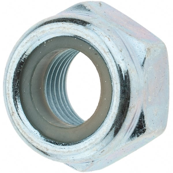 Hex Lock Nut: Insert, Nylon Insert, Grade Class 8 Steel, Zinc-Plated MPN:41762