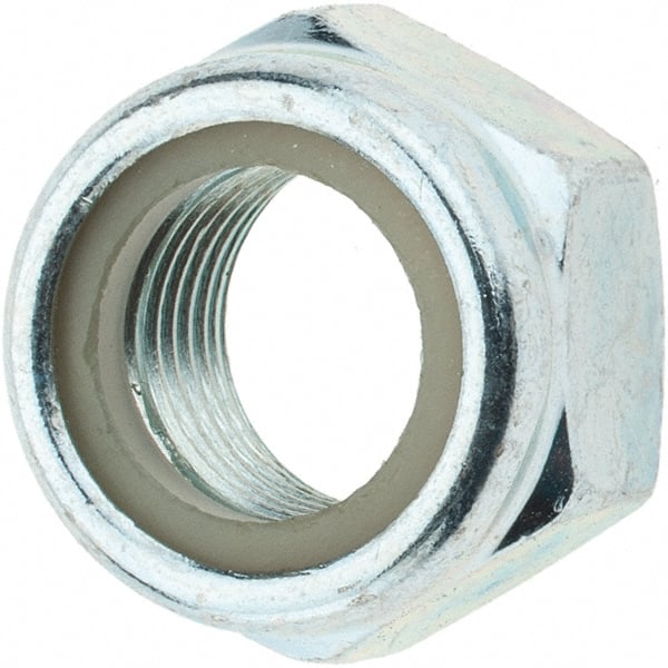 Hex Lock Nut: Insert, Nylon Insert, Grade Class 8 Steel, Zinc-Plated MPN:41766