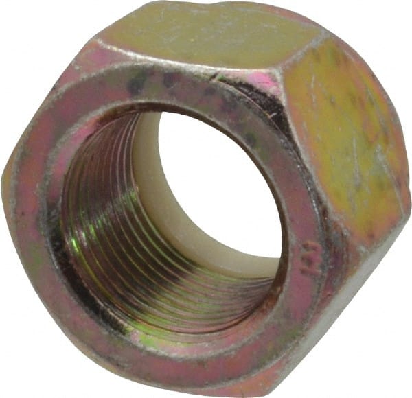 Hex Lock Nut: Insert, Nylon Insert, 1-14, Grade 8 Steel, Zinc Yellow Dichromate Finish MPN:52593688-100