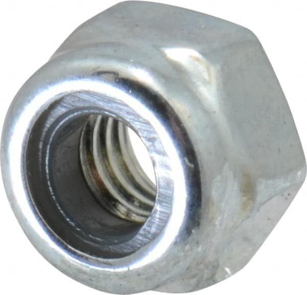 Hex Lock Nut: Insert, Nylon Insert, Grade 8 Steel, Zinc-Plated MPN:812008PS